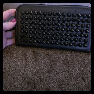Blank on black studded wallet